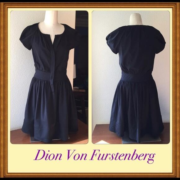 Diane Von Furstenberg little black dress with pockets hits above knee minimalist - Picture 1 of 4